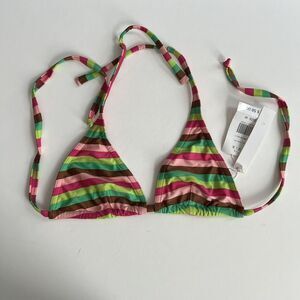 ViX by Paula Hermanny ELLE LONG TRI Stripe Bikini Top M NWT
